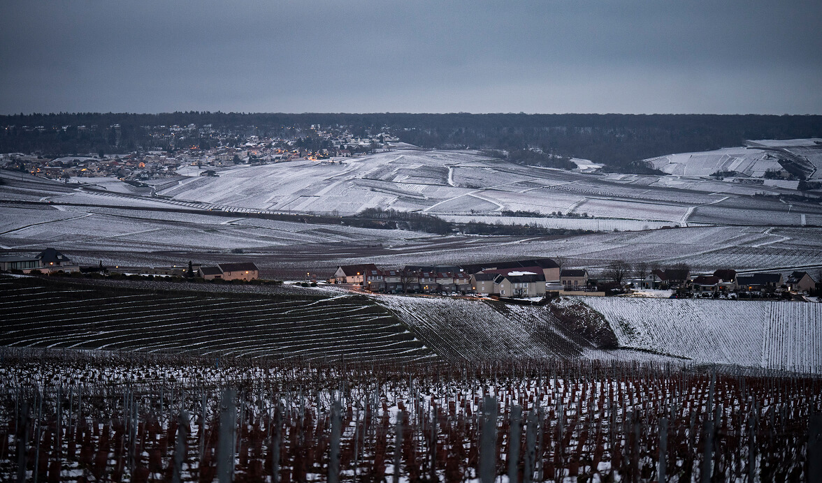 Hautvillers en hiver sous la neige